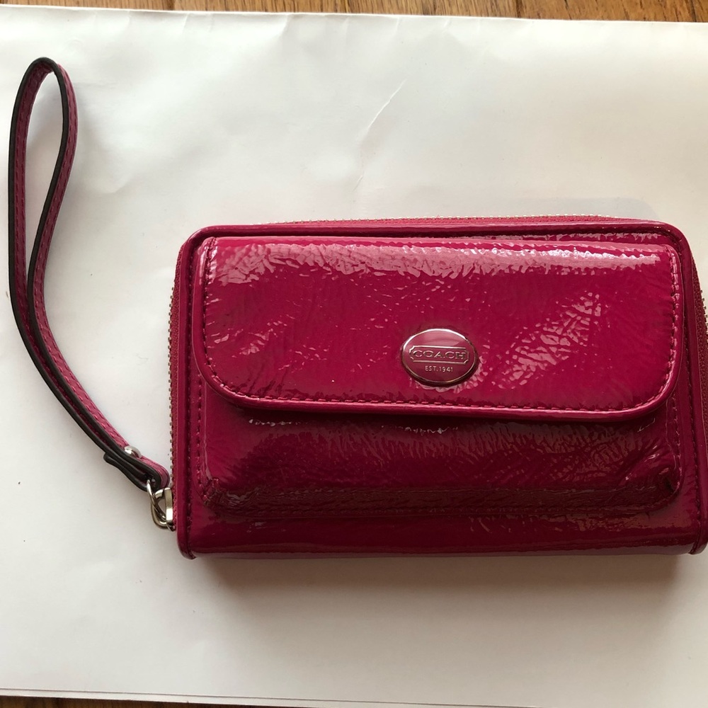 Pink Coach wristlet/wallet